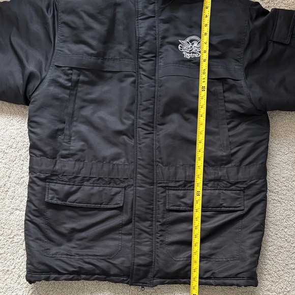 Avirex Black Puffer Coat with Faux Fur Hood - Picture 6 of 8